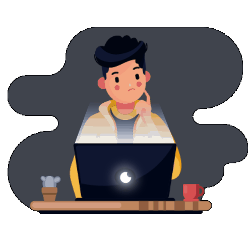 Developer illustration - Shubhendu working at desk